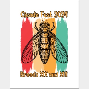 Entomology funny Cicada Fest 2024 Broods XIX Cicada Lover XII Posters and Art